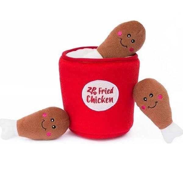 ZippyPaws Food Buddies Burrow, Interactive Squeaky Hide and Seek Plush Dog Toy-petmeetly.com